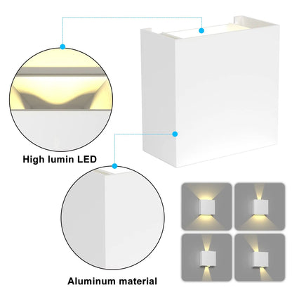 Modern LED Wall Sconces Black Aluminum Up Down Light