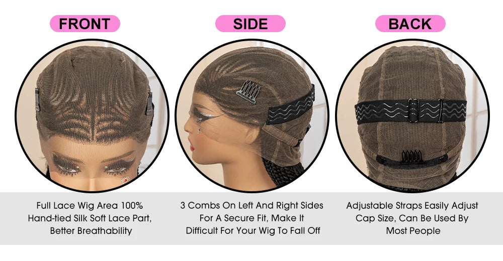 Synthetic Full Lace Cornrow Braided Wig for Black Women