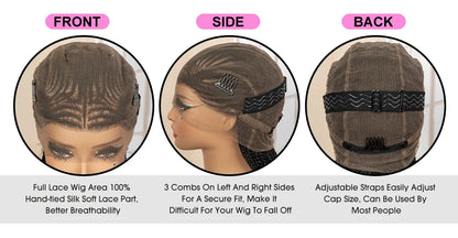 Synthetic Full Lace Cornrow Braided Wig for Black Women