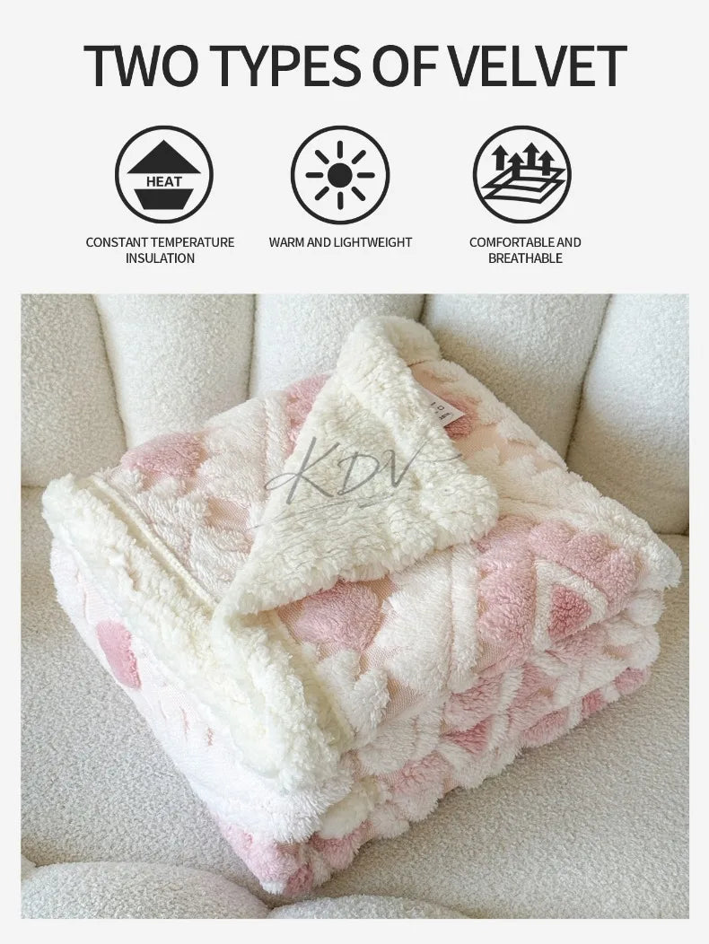 Geometric Jacquard Fleece Blanket Double Layer Taffeta