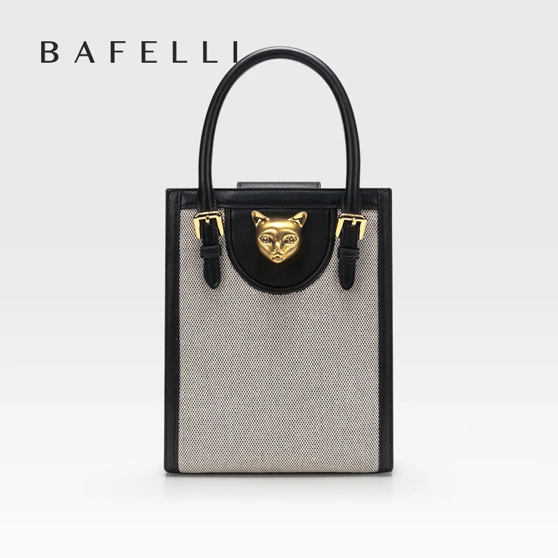 BAFELLI Women's Genuine Leather Mini Tote Crossbody Bag