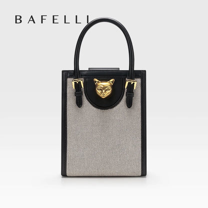 BAFELLI Women's Genuine Leather Mini Tote Crossbody Bag