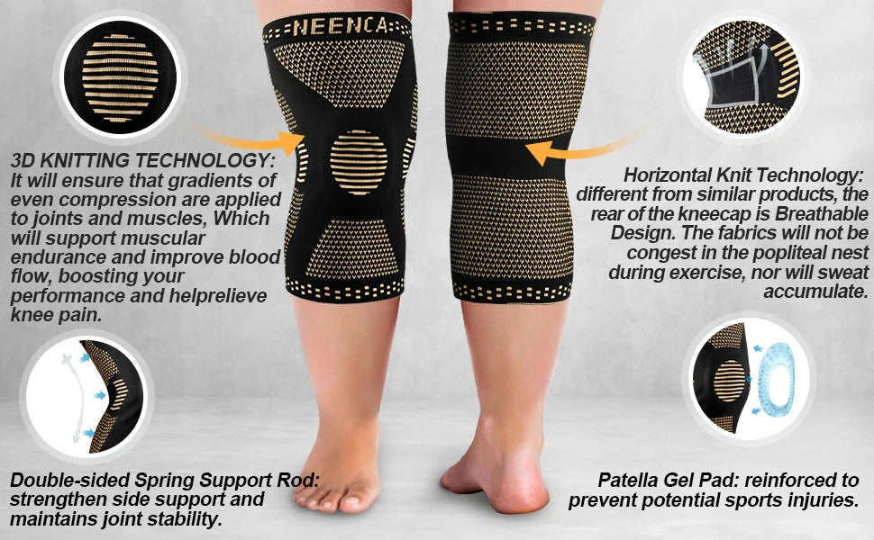 NEENCA Copper Knee Brace with Patella Gel Pad
