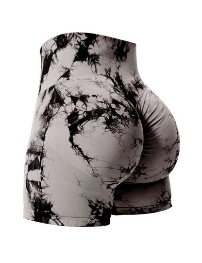 Tie Dye High Waist Gym Shorts for Women