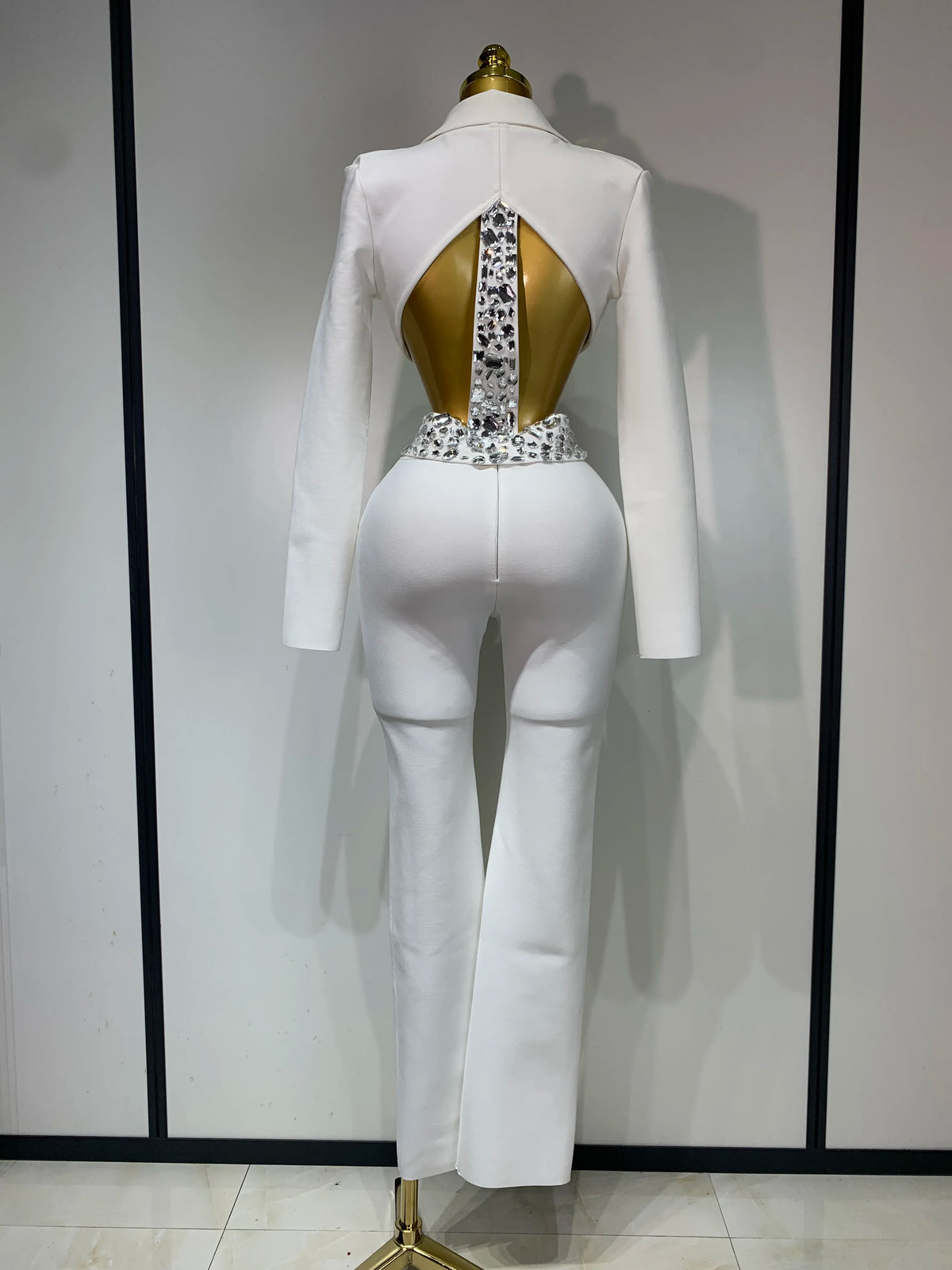 Women Beaded Bodycon Two Piece Pants Set