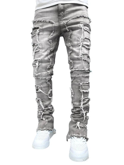 Men's Ripped Distressed Denim Jeans Casual Pants