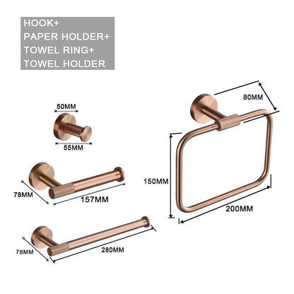 Brushed Rose Gold Metal Bath Hardware Set