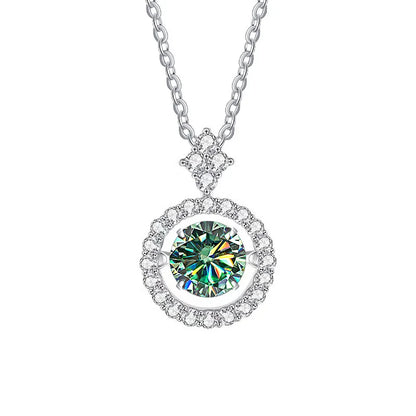 Moissanite Pendant Necklace for Women in Sterling Silver