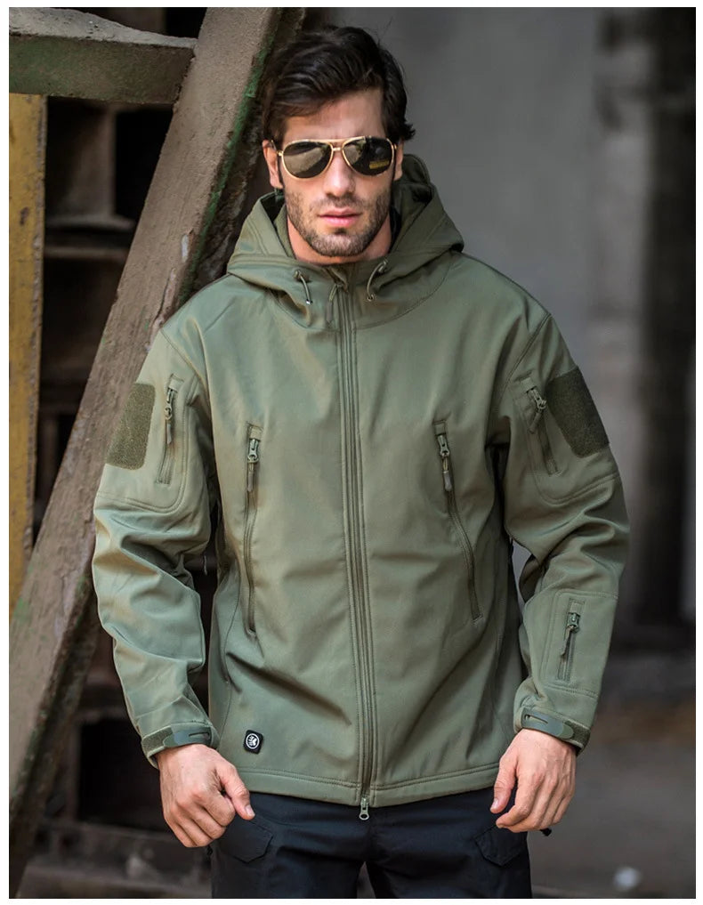 Military Shark Skin Soft Shell Jacket Men Tactical Waterproof