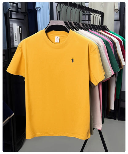 Cotton Men's Short Sleeve T-Shirt Casual Round Neck