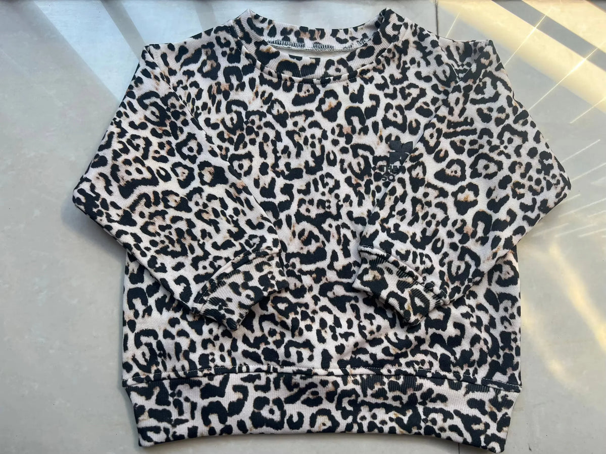 Kids Cute Print Cotton Sweatshirt and Skirt Set