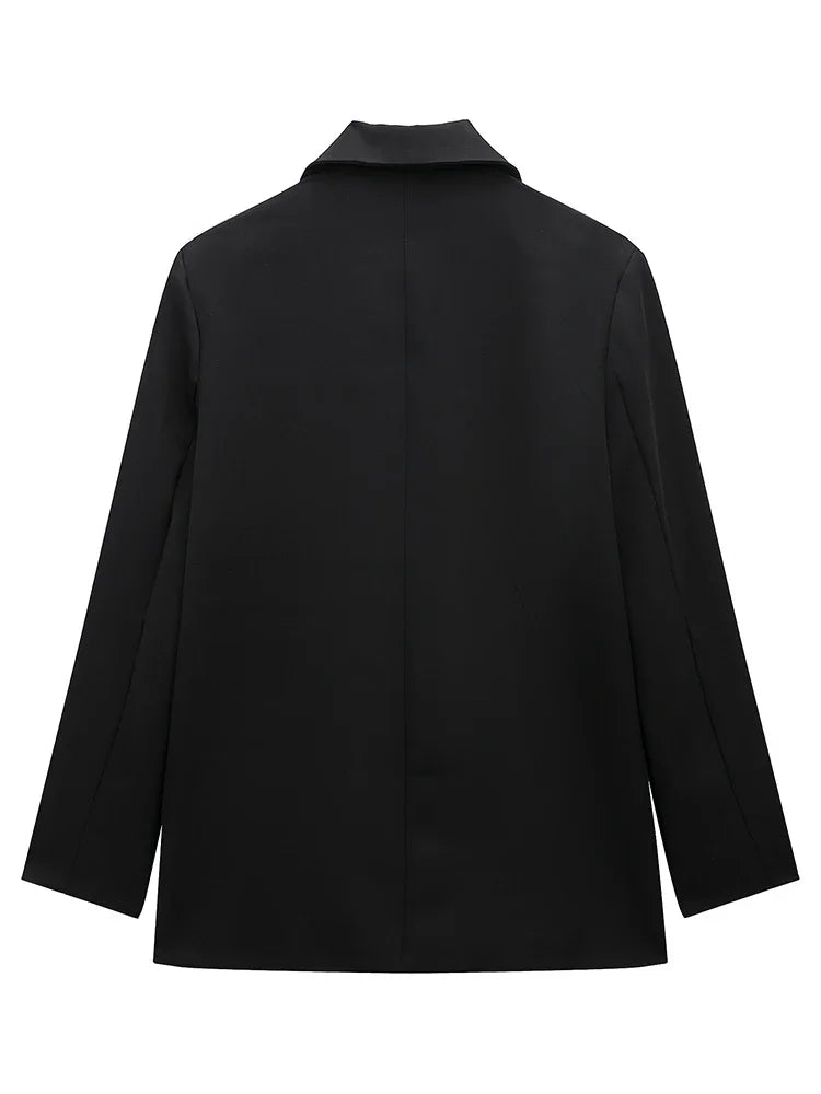Willshela Women Vintage Double Breasted Blazer with Pockets