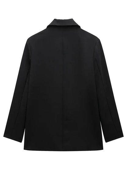 Willshela Women Vintage Double Breasted Blazer with Pockets