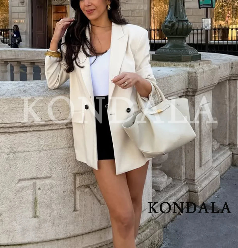 Elegant Double Breasted Blazer Coat for Women