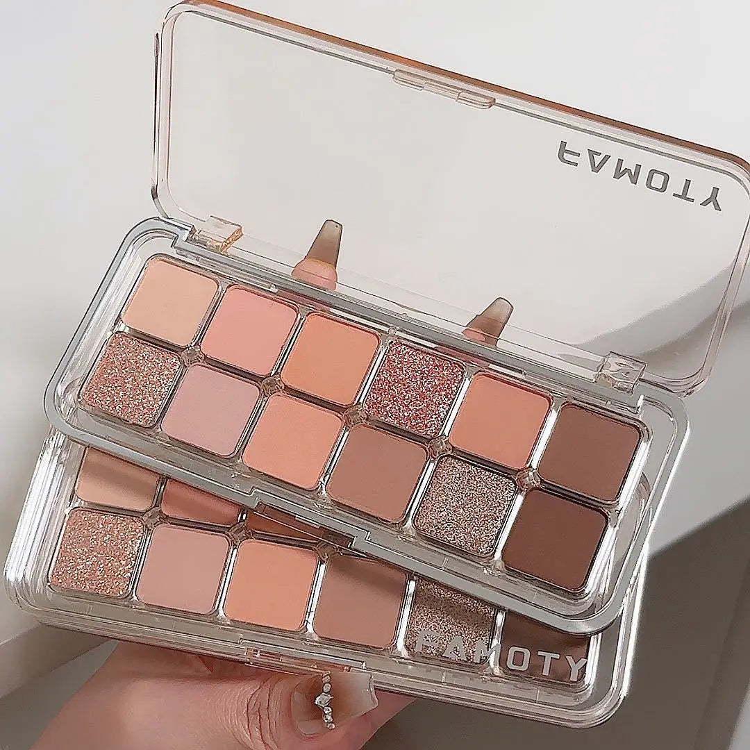 12-Color Matte Eyeshadow Palette Tea Apricot Earth Tones