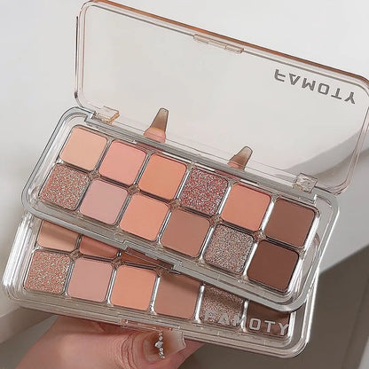12-Color Matte Eyeshadow Palette Tea Apricot Earth Tones