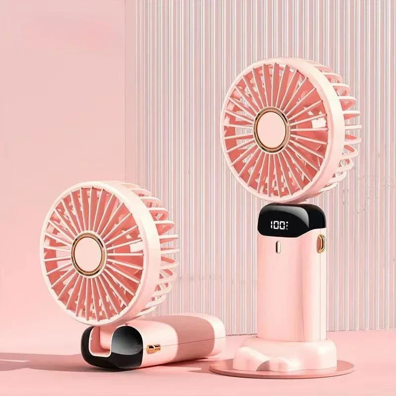 Portable Rechargeable Handheld Fan with LED Display