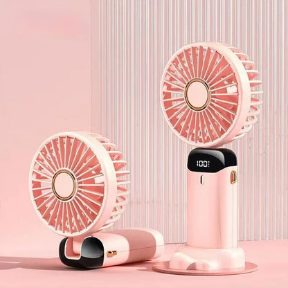 Portable Rechargeable Handheld Fan with LED Display