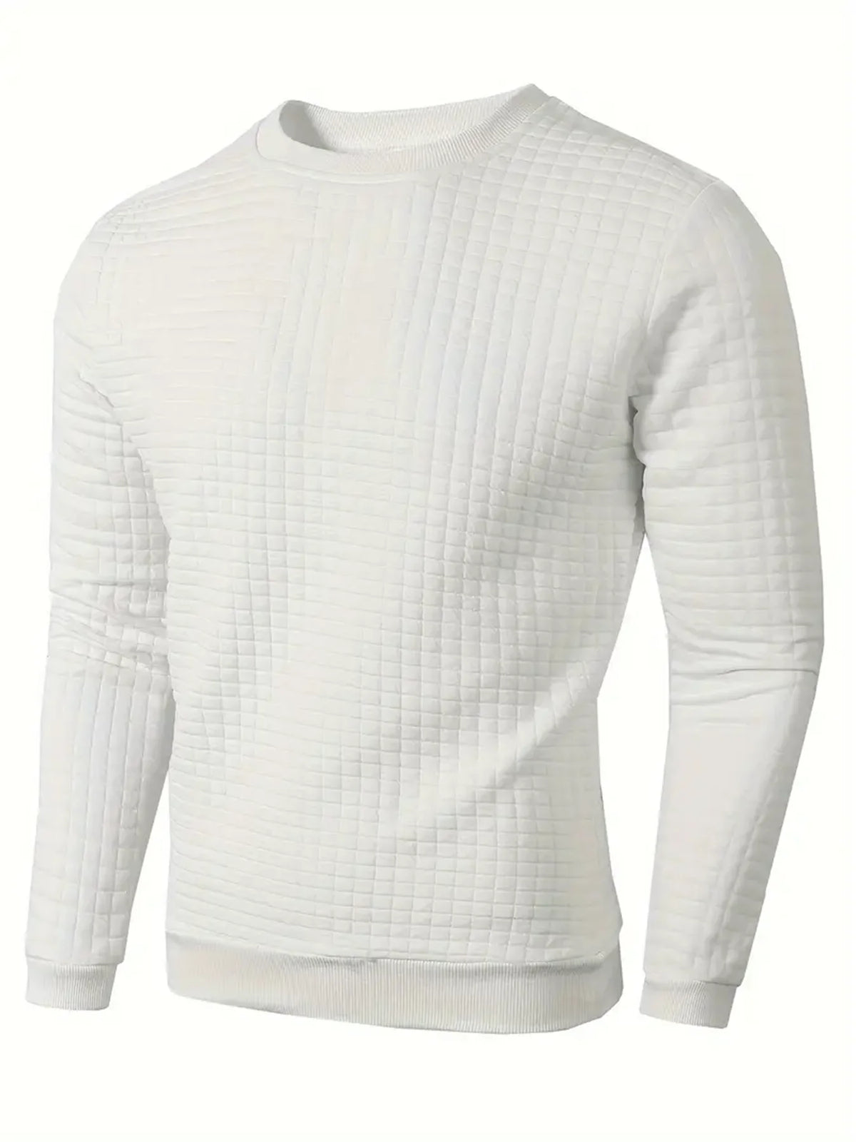 Men's Casual Jacquard Check Pullover Sweatshirt