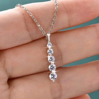Brilliant Moissanite Pendant Necklace 14K Gold Filled
