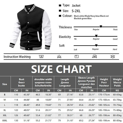 Men's Black And White Varsity Baseball Jacket