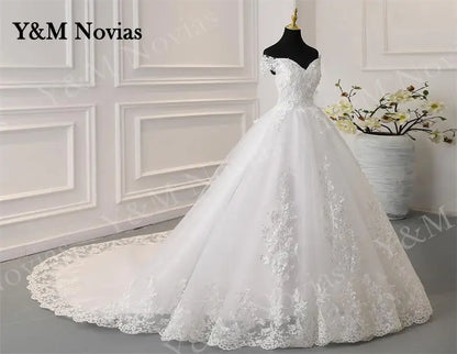Off Shoulder Plus Size Wedding Dress Tulle and Organza
