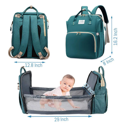 3 In 1 Waterproof Diaper Bag Backpack with USB Charge