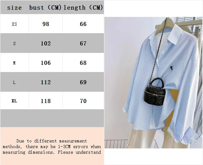 Women's Striped Knight Print Casual Long Sleeve Blouse