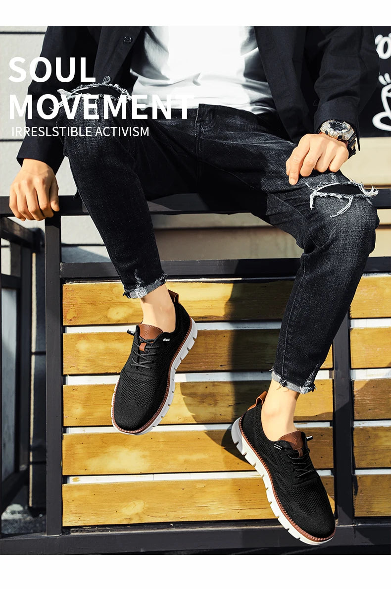 Men's Large Casual Fly-Weave Mesh Sports Shoes