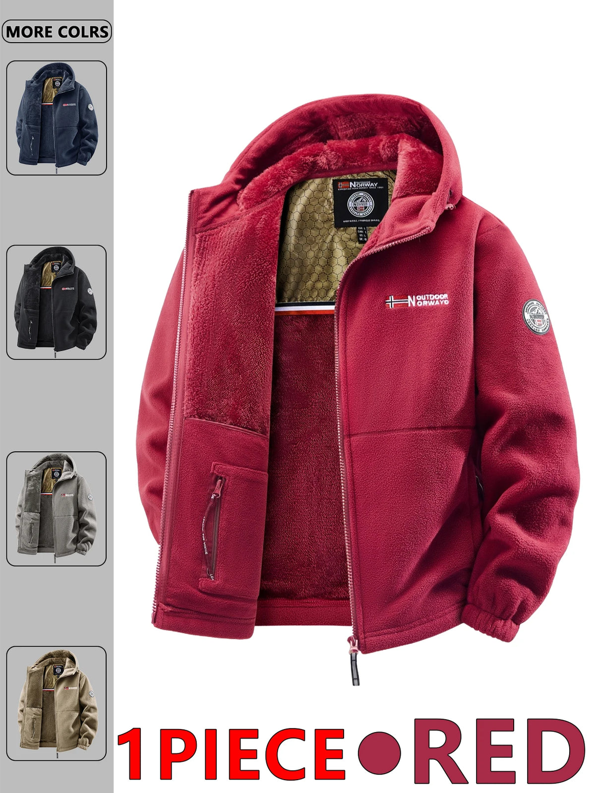 Men's Outdoor Hooded Jacket in Polyester