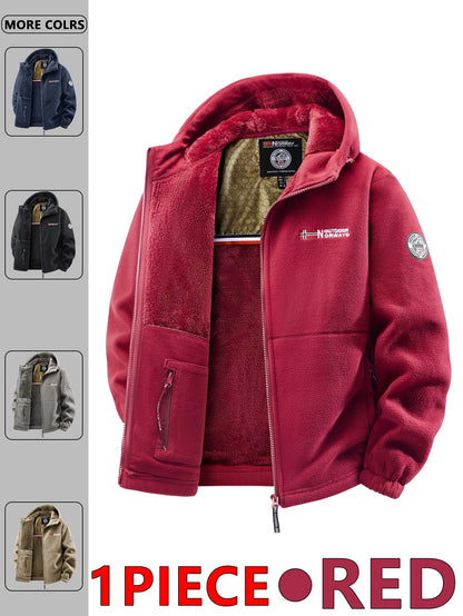 Men's Outdoor Hooded Jacket in Polyester