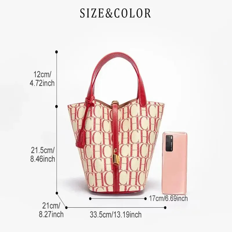 Large Capacity Women's Shoulder Bag with Letter Print