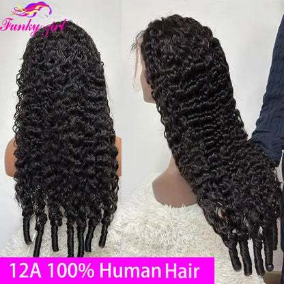 12A Burmese Curly Human Hair Wig Transparent Lace Frontal