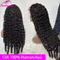 12A Burmese Curly Human Hair Wig Transparent Lace Frontal