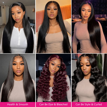 Straight Human Hair Bundles 10-30 Inch Natural Black