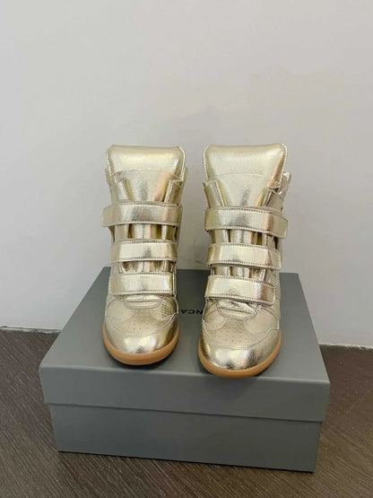 Women's Genuine Leather Ankle Boots with Hidden Heel