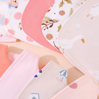 Soft Cotton Baby Bibs Burp Cloths Set U Shape