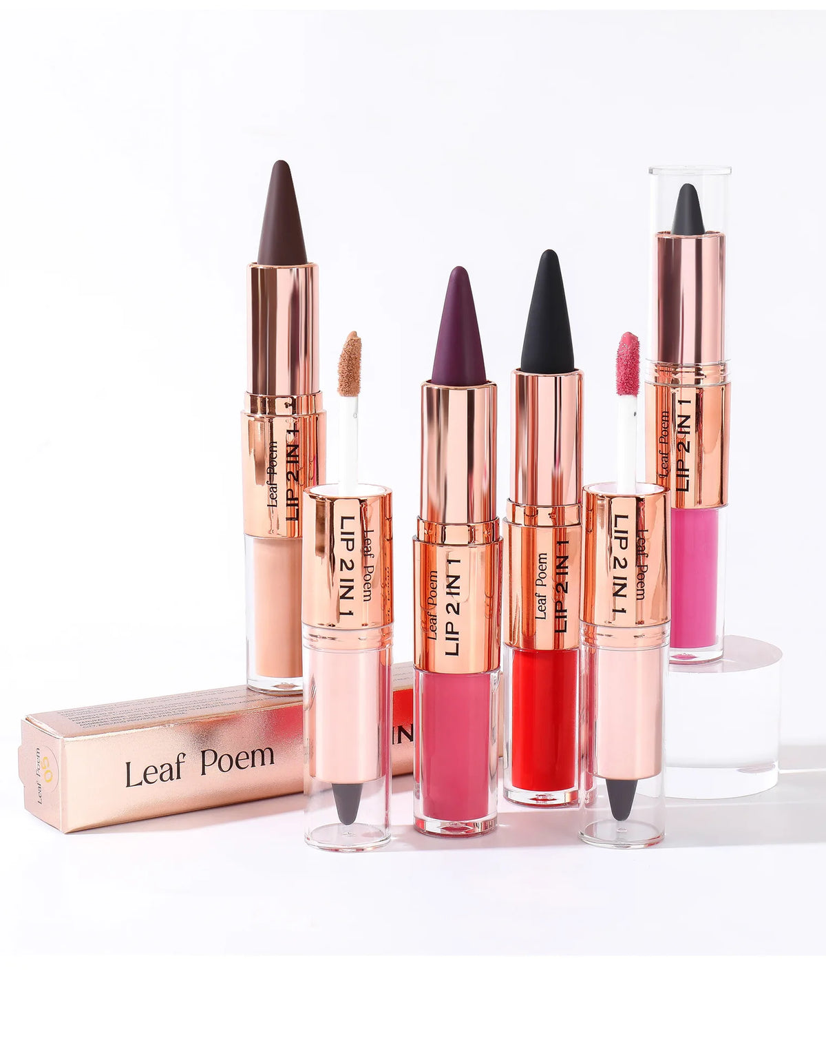Waterproof Matte Black Lipstick and Lipgloss Duo