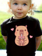 Capybara Print Girls Summer T-Shirt Short Sleeve
