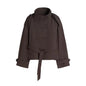 Double-Sided Long Trench Coat for Women with Pockets