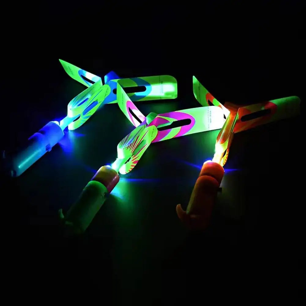 LED Slingshot Flying Copters Light-Up Toys for Kids