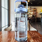 2 Liters Portable Plastic Travel Water Bottle with Straw