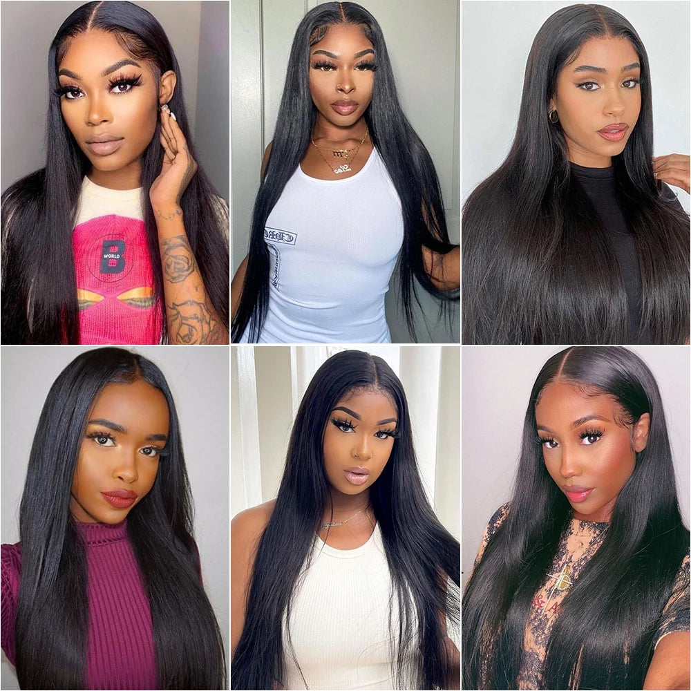 Straight Human Hair Bundles 10-30 Inch Natural Black