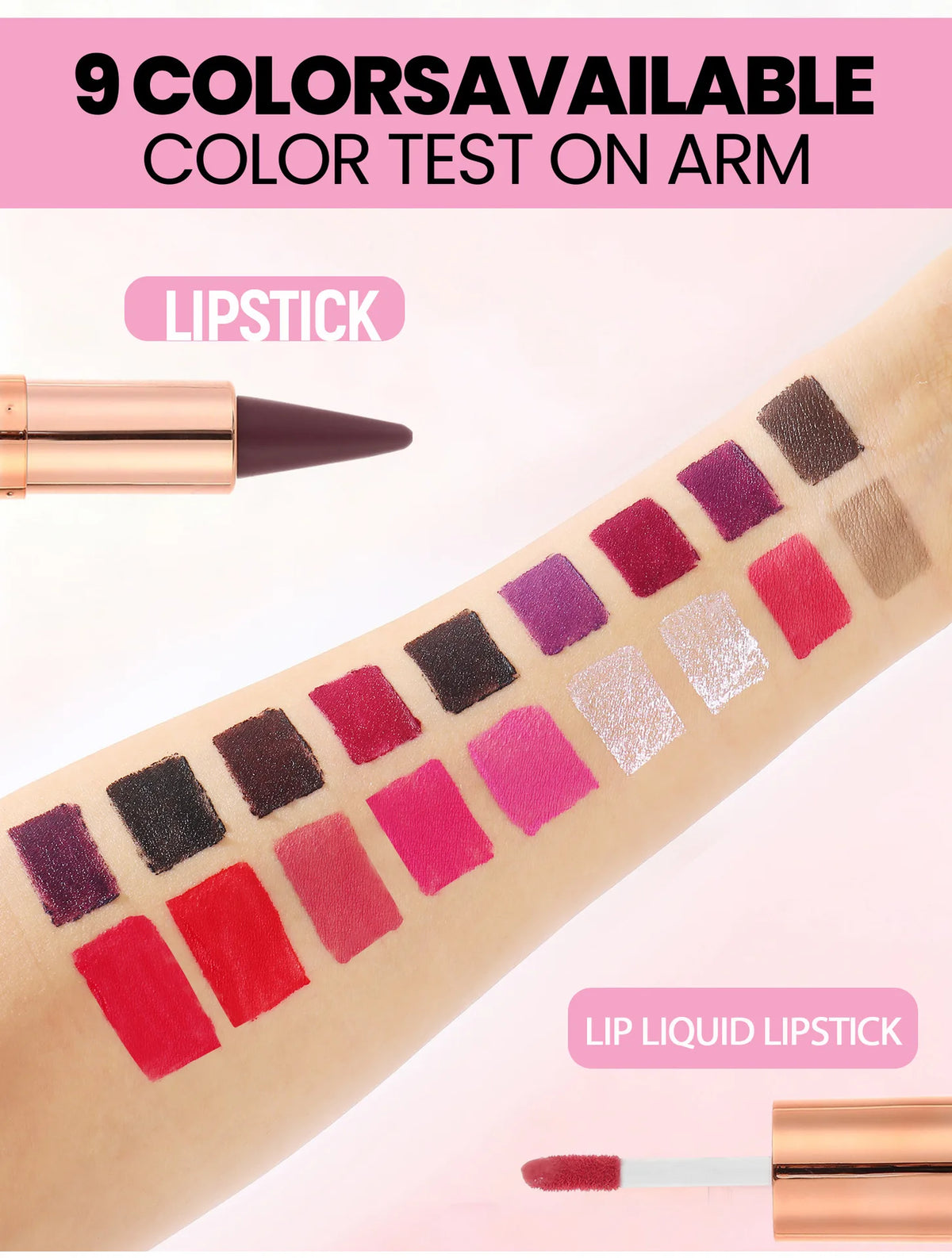 Waterproof Matte Black Lipstick and Lipgloss Duo