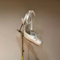 High-Heeled Satin Bow Ankle Strap Sandals for Women