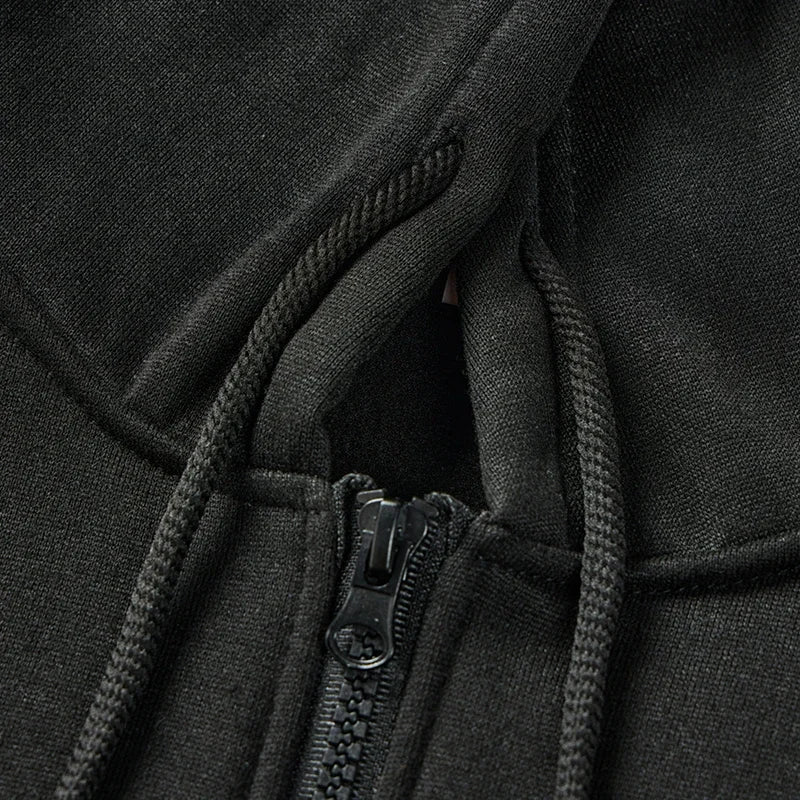 Men's Casual Long Sleeve Zipper Hoodie Jacket