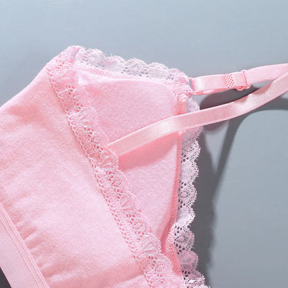 Girls Lace Training Bras Set Cotton Padded Daily Wear
