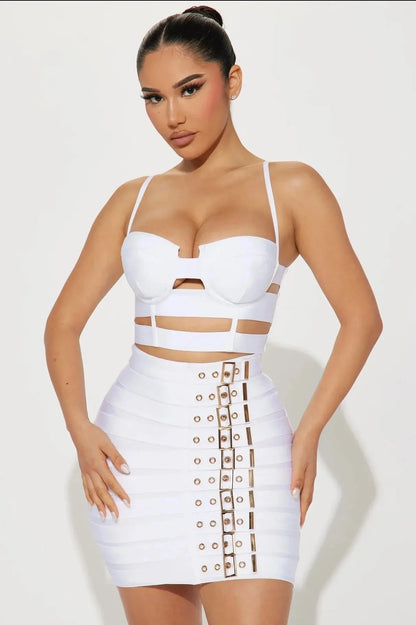 Women Sexy Bandage Tops and Pencil Skirt Set