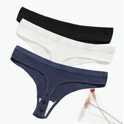 Women's Cotton Low Waist Briefs 3Pcs Set