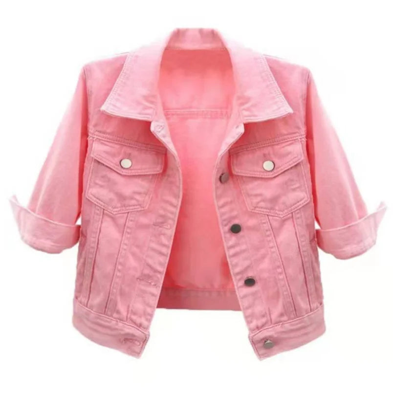 Women Cotton Denim Jacket Casual Spring Autumn Coat